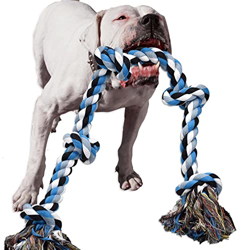 LECHONG Dog Toys for Aggressive Chewers Tough Rope Chew Toys for Large and Medium Dog 3 Feet 5 Knots Indestructible Cotton...