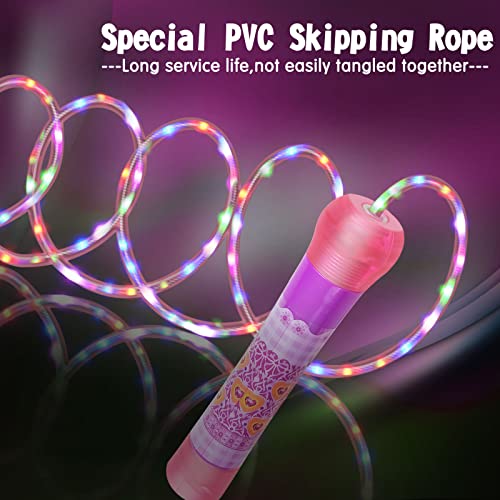 2 Pack LED Jump Rope for Kids Colorful Skipping Rope Light Up Ropes for Girls Boys Fitness Exercise & Lights Dancing & Nig...
