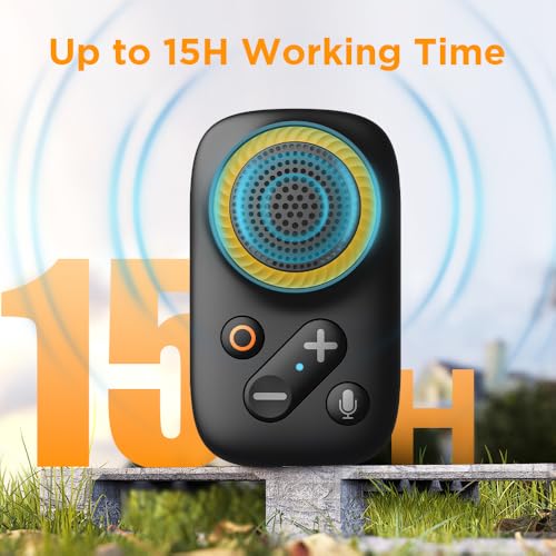 Ainostone Wearable Bluetooth Speaker Built in Mics for Hands Free Call/Voice Assistant Clip on Portable Small Wireless Spe...