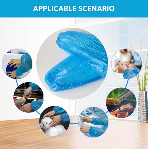 FIPASEN Disposable Oversleeves Covers, 200PCS Plastic Arm Sleeves Covers for Painting Repairing Cleaning Tattooing - White