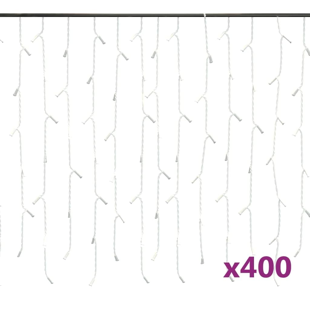 vidaXL LED Curtain Icicle Lights 400 LED Blue 8 Function 393.7in Plastic Model 328913