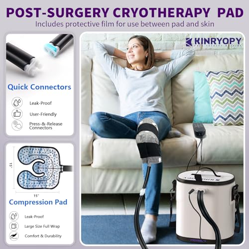 Cold Therapy Machine with Programmable Timer, Portable Ice Machine for Knee After Surgery, Knee Replacement Recovery Syste...