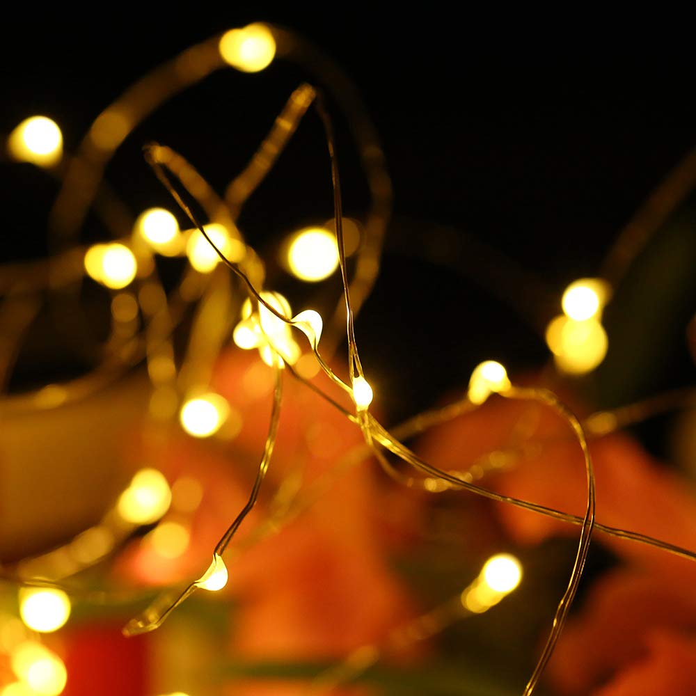 Mikasol Fairy Lights - 5M Copper Wire Led String Lights, Battery Operated, Warm White, Ideal For Bedroom & Party Decorations