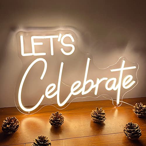 Neon Sign The Celebrate for Wall Decor Custom Light Up Sign Indoor Bedroom Home Decor LED Neon Light Sign Large Backdrop F...