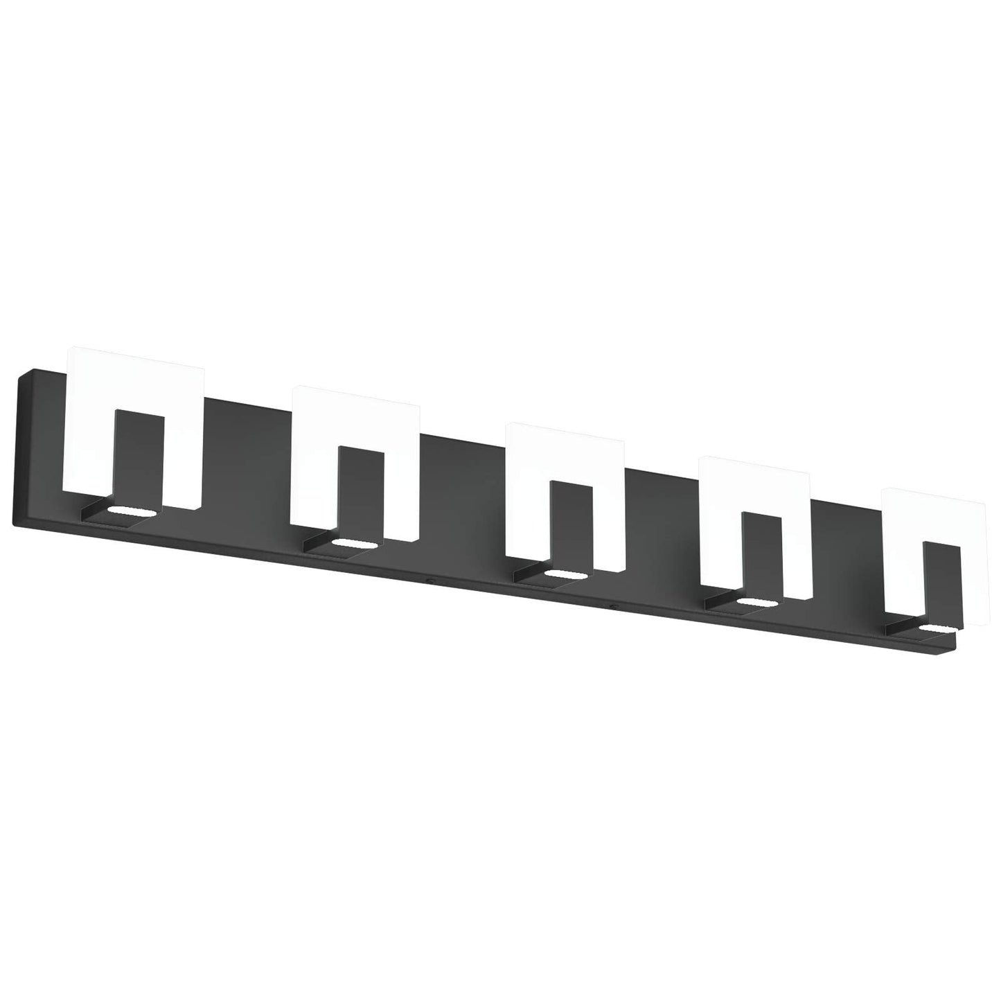 Aipsun Modern Black Vanity Light - 5 Lights, Aluminum, Led, 6000K, Bathroom Wall Fixture Over Mirror