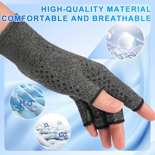 DRNAIETY 2 Pairs Arthritis Compression Gloves- for Hand Arthritis, Carpal Tunnel Pain, Rheumatoid Arthritis, RSI, Fingerle...