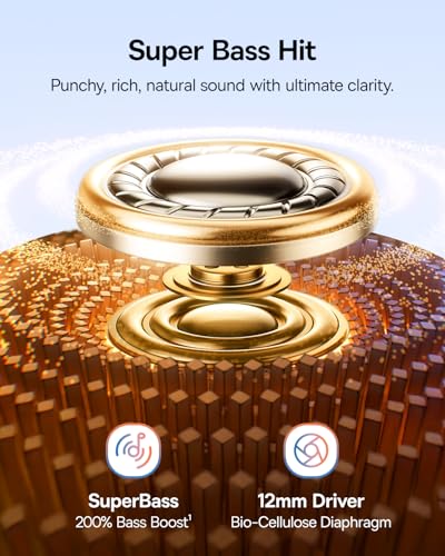 Baseus Bass BC1 Open Ear Earbuds Clip-On Headphones, Open-Ring Comfort with Tri-Curve Snug Clip, Powerful Sound with Super...