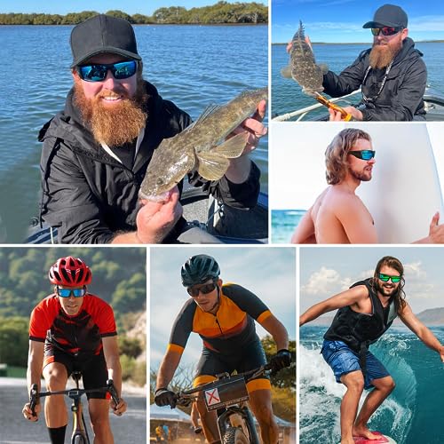 Ofwin Polarized Sports Sunglasses for Men Women Unbreakable Frame Cycling Fishing Wrap Around Sunglasses UV400 Protection