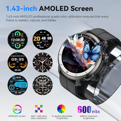 Hrevzon Smart Watch for Men, GPS Smartwatch Fitness Activity Tracker with Heart Rate/Sleep Monitor, Pedometer, Bluetooth C...