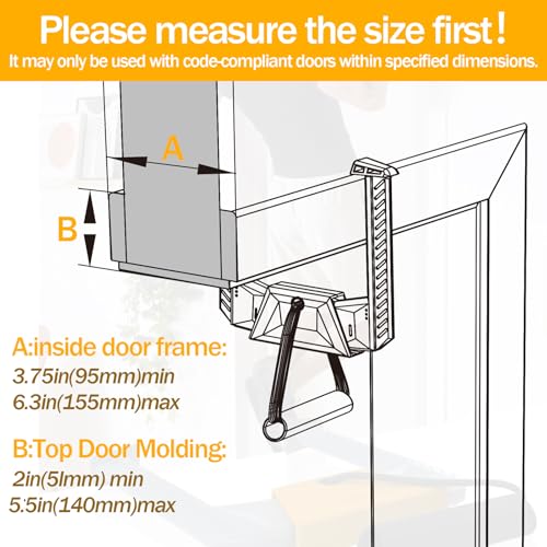 Portable Pull Up Bar - Adjustable Doorway Home Gym with 330lbs Capacity - No Screw Installation for Workout Anywhere - Lig...
