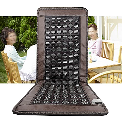 Far Infrared Heating Pad, Back 138 Natural Jade Tourmaline Stones Heating Mat for Body Neck Shoulder Fast Pain Relief Use ...