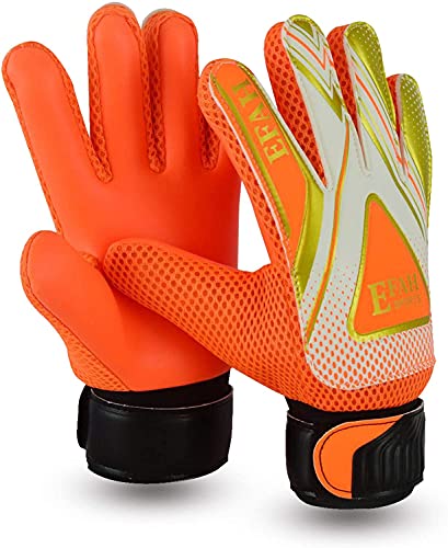 EFAH SPORTS Soccer Goalie Goalkeeper Gloves for Kids Boys Children Football Gloves with Strong Grips Palms