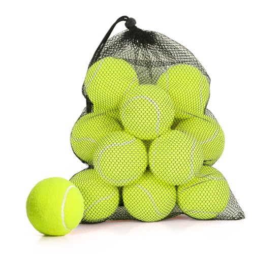 MRYCZ FYRHD 24 Pack Tennis Balls, Training Tennis Balls, Pet Dog Playing Balls, Practice Tennis Balls with Mesh Bag for Tr...