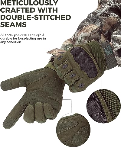 KEMIMOTO Tactical Gloves for Men, Touchscreen Motorcycle Gloves with Hard Shell & Palm Padding for Sports Motorcycle Cycli...