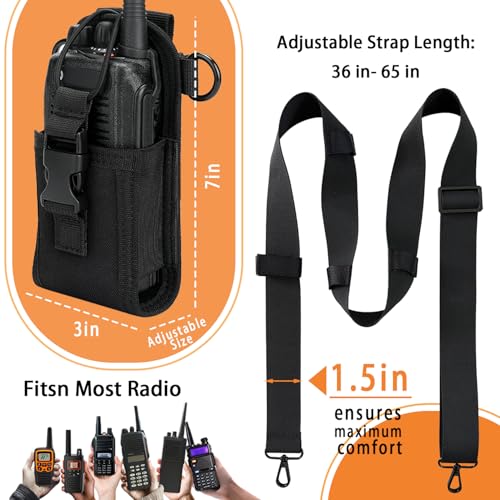 Levowin 2 Pack Firefighter Radio Strap and Holder with Sway Strap Bundle Set, Adjustment Ability and Mic Holder, Holds Wal...