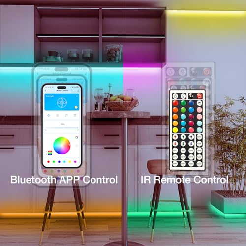 DAYBETTER Smart RGB Led Strip Lights, 100ft Led Lights for Bedroom with App Control, Multicolor Changing Led Light Strips ...