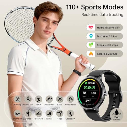 Smart Watch for Women Men, 1.27" AMOLED Screen Smartwatch with Answer/Make Call for iPhone/Android/Samsung, Fitness Tracke...