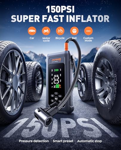 JOLTEKON Car Battery Jump Starter with Air Compressor 4500A 150PSI, Car Jumper Starter Portable (9L Gas/8L Diesel), Jump B...