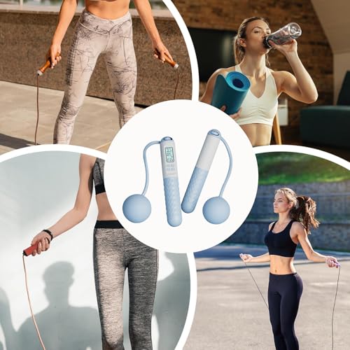 Digital Jump Rope - Smart ropeles Fitness Equipment, Weighted Ball Handles, Ergonomic Grip, tangles Free Design | Adjustab...