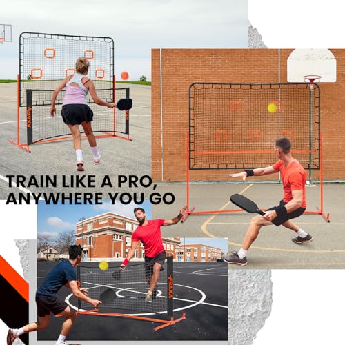 Fraxa Pickleball Rebounder Training Equipment - Pickleball Net for Solo Practice Drives Dinks Volley Accuracy - Portable f...