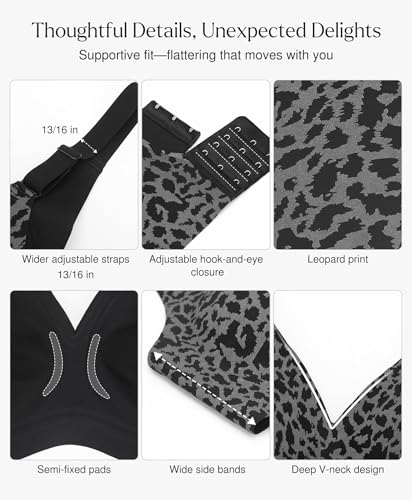 Popilush Wireless Bras Women Seamless No Underwire Push Up Bra Supportive Deep V Bralette Everyday Comfortable T-Shirt Bra