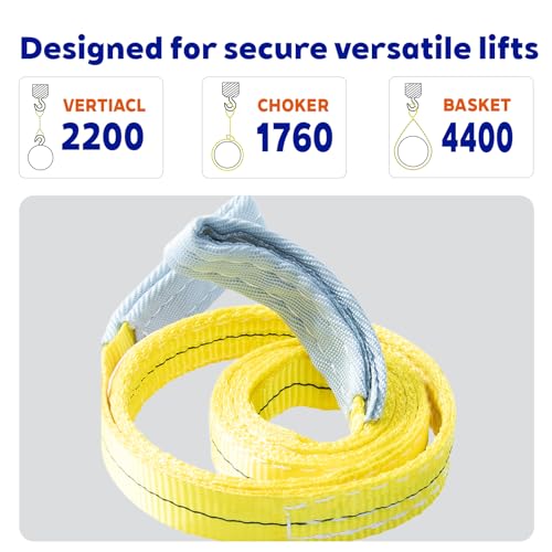 Kivomot Lifting Straps - Industrial Grade Polyester Tow Strap - 6.5FT Long, 1in Wide, 2-Pack Gun Sling - 4400 lbs Max Load...