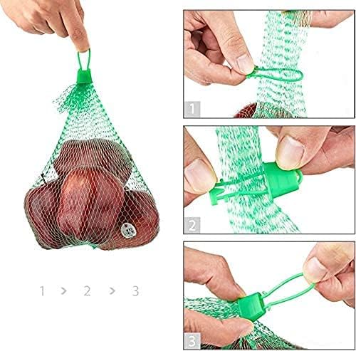 100pcs Seafood Boiling Bags with Loop-Style Closures, Plastic Reusable Reusable Nylon Mesh net, Mesh Produce Bags, Mesh Onion Bags, Fruit and Vegetable Produce Bag
