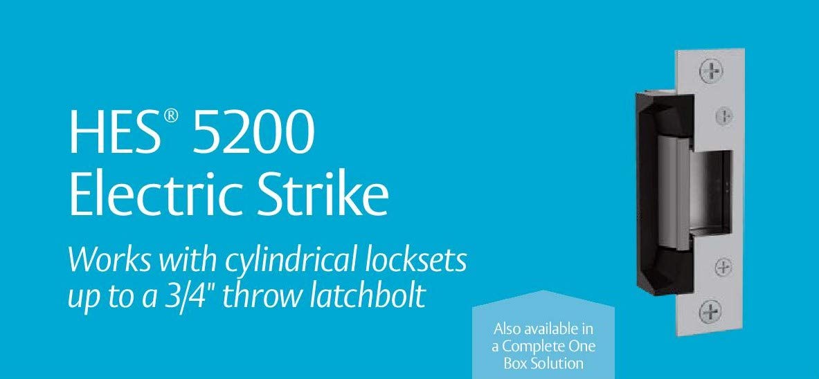 HES 5200C-12/24D-630 Universal Door Electric Strike with Faceplate, Satin Stainless Steel, Static Strength 1500 lbs., Dynamic Strength 70 ft-lbs., Dual-Voltage 12 or 24 VDC/VAC