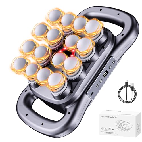 ENRIPRT 16 Head Massage Gun Deep Tissue, 2026 Upgrade Back Muscle Massager with 9 Modes & 9 Intensities,2600mAh,6H Runtime...