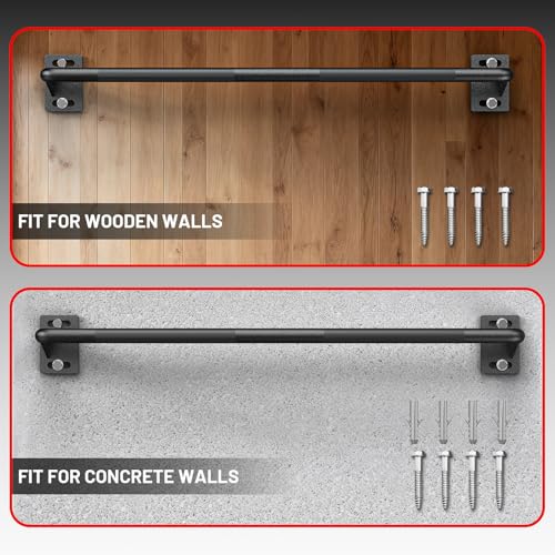 PAPABABE Wall Mounted Pull Up Bar, Chin Up Bar, Strength Training Pull-Up Bars Chin Up Bars for Home Gym