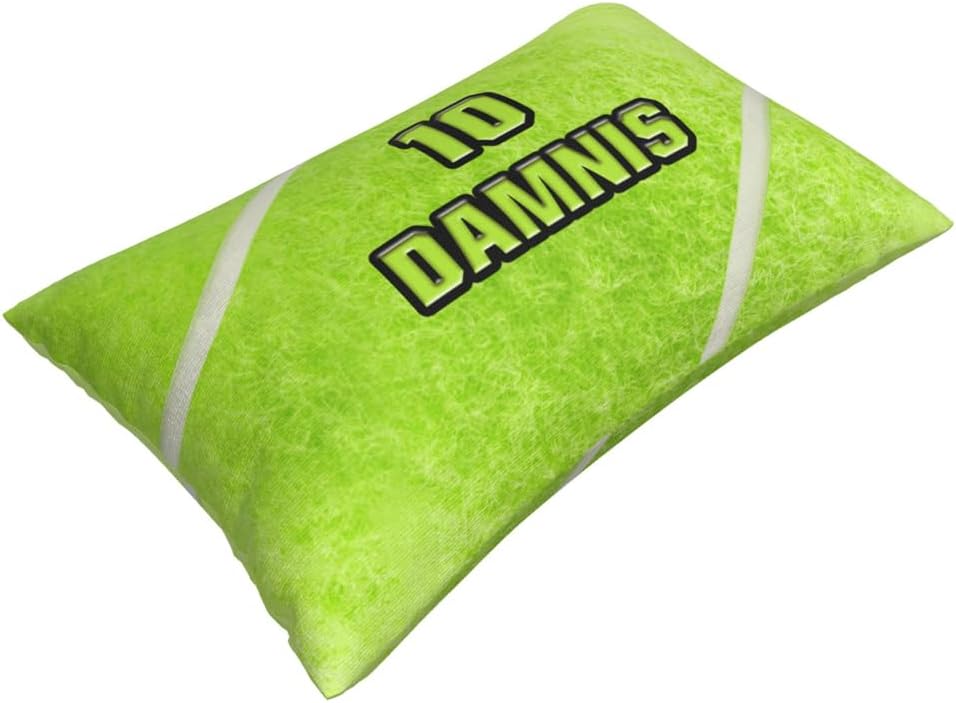 Custom Name Ball Sport Theme Throw Pillow Cover Customized Home Decor Pillow Cover for Tennis Lovers Ball Theme Tennis Throw Pillowcase Personalized Sport Enthusiast Pillowcase for Sofa Bedding