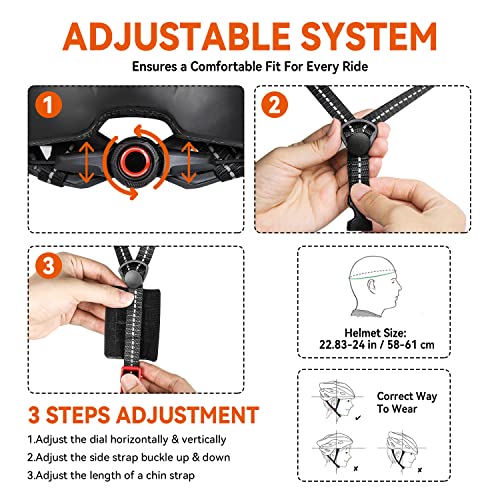 EASTINEAR Adults Bike Helmet Magnetic Goggle Cycling Helmet with USB Rechargeable Taillight for Men Women Mountain & Road ...