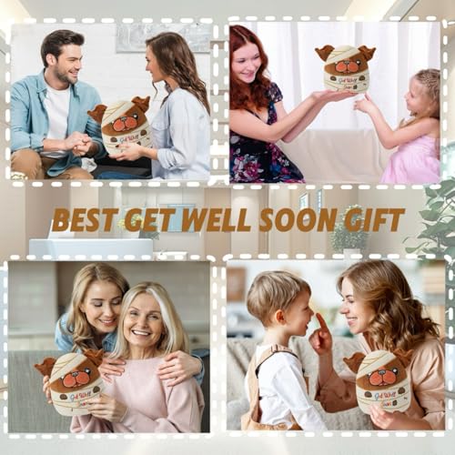 NIUBEHOHO Get Well Soon Plush Dog – Injured Bulldog Stuffed Animal Adorable Bandages, Perfect Get Well Gift for Bulldog Lo...