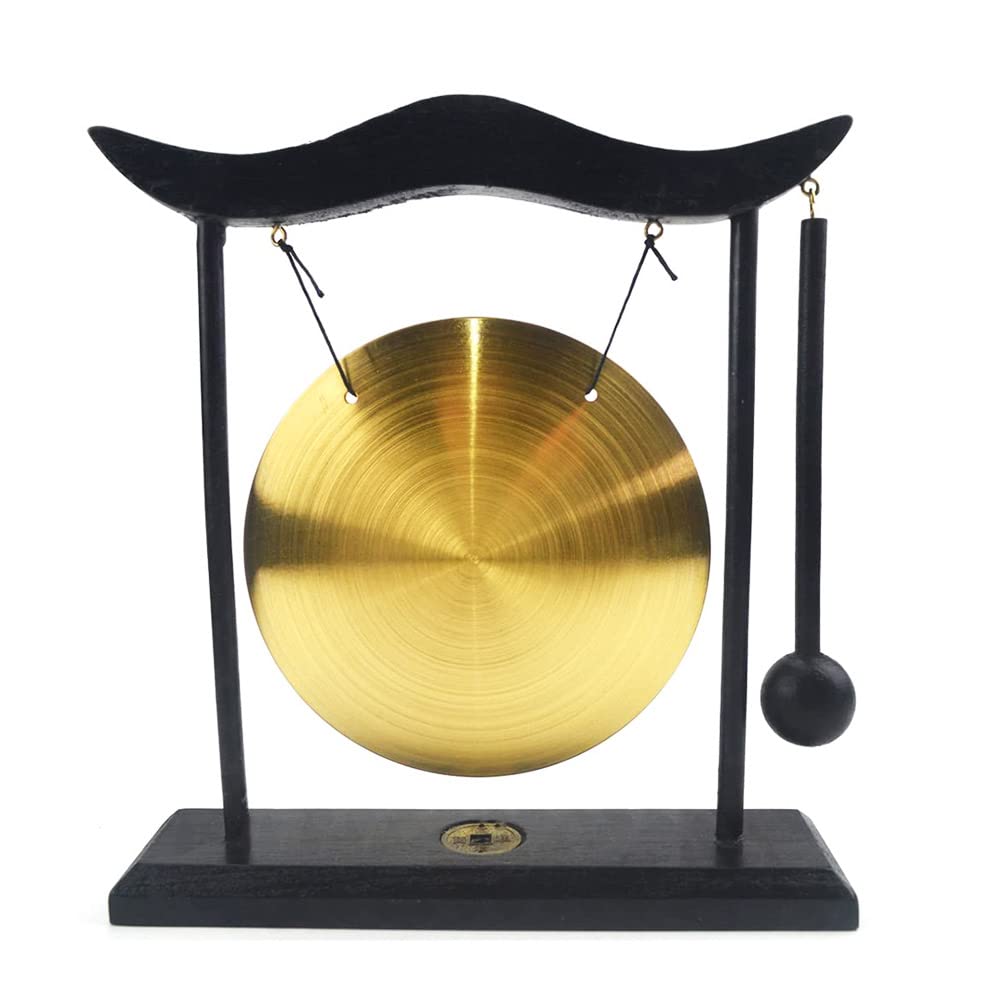 Hooshing Brass Feng Shui Gong Desktop Zen Art Home Decor Housewarming Blessing Gift -Like New