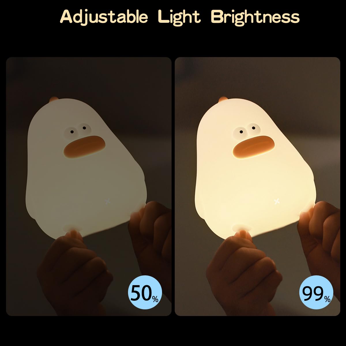 LEDHOLYT Night Light for Kids, Cute Silicone Chick Lamp, Kawaii Bedside Lamp for Bedroom, Soft Material, Chicke Color
