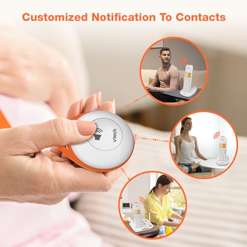 VTech SN7022 Wearable SOS Emergency Pendant – Compatible ONLY with SN5127 & SN5147 Cordless Senior Phones – Water-Resistan...