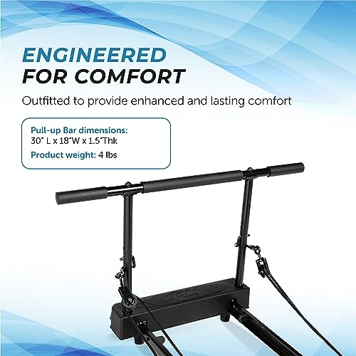 AeroPilates by Stamina 55-0012 Sturdy Steel Frame Pull Up Bar Pulley Riser Pilates Reformer Attachment with Padded Grip fo...