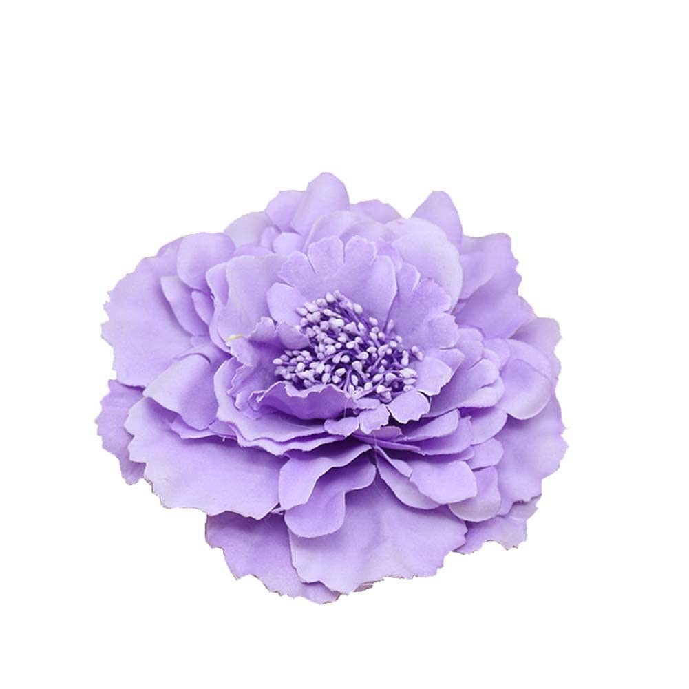 Koolgil Women's Bohemia Peony Flowers Hairpin Hair Clip Flower Brooch for Travel Party Festivals (Lavender) (Pack of 1)