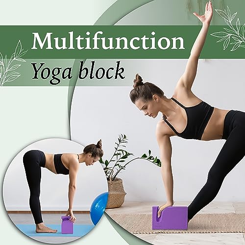 Yes4All Yoga Blocks 2 Pack Wrist Support, Comfort, and Grip Strength, Support for Balance Fitness and Exercise, EVA Foam B...