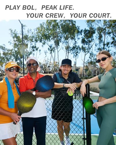 8-Pack Pickleball Paddles Set - Wooden Rackets with Fiberglass Surface & Polypropylene Honeycomb Core, Includes 2 Portable...