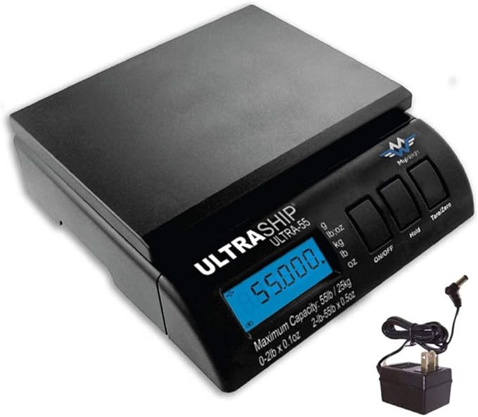 My Weigh Ultraship 55 Postal Scale in Black with Power Supply Adapter