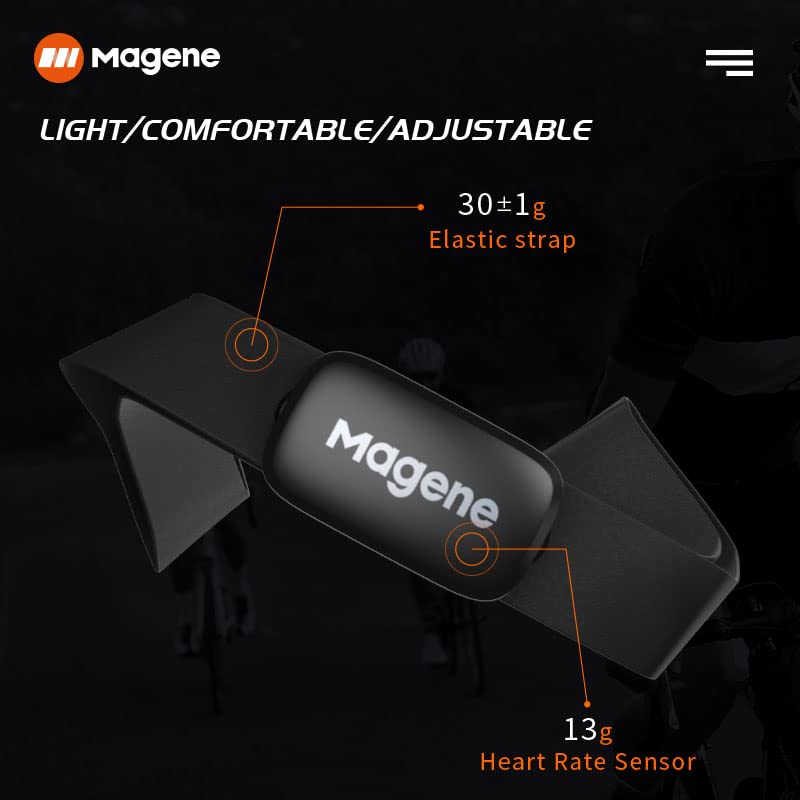 Magene H64 Heart Rate Monitor, Heart Rate Sensor Chest Strap, Protocol ANT+/Bluetooth, Compatible with iOS/Android APPs (N...