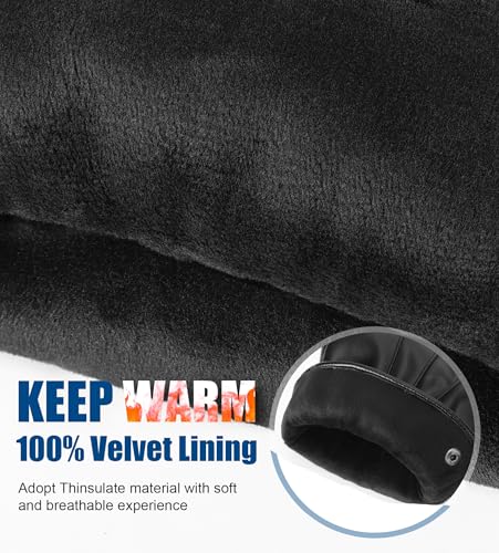 Aegend Leather Gloves for Men, Soft Warm Lining Full Hand Touchscreen Winter Gift Thermal
