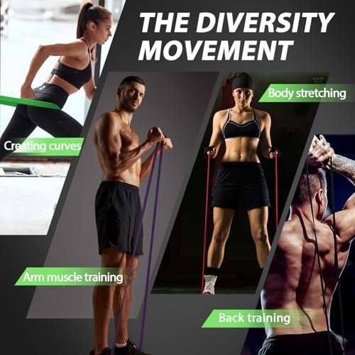 LEEKEY Resistance Bands, Exercise Bands with Bag,Rubber Pull Up Assist Bands - Bands for Working Out,Band for Men and Wome...