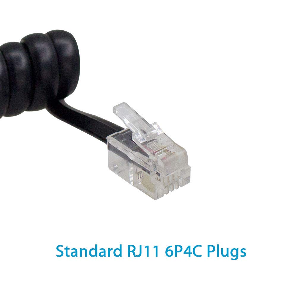 Shonco Phone Cord Landline, 2 Pack 4M 13Ft Telephone Cord,Phone Cord,Phone Cords For Landline With Standard Rj9 4P4C Plugs,Black