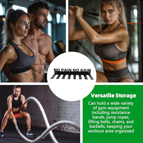 Home Gym Accessories Organization Storage Rack Equipment For Home 8 Hook Wall Hanger Display Gear Barbells Resistance Band...