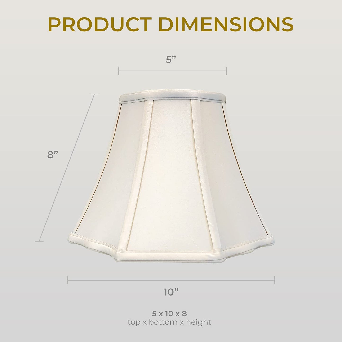 Royal Designs, Inc. Flare Bottom Lamp Shade, Beige Fabric, 5 x 10 x 8, Model BSO-701-10BG