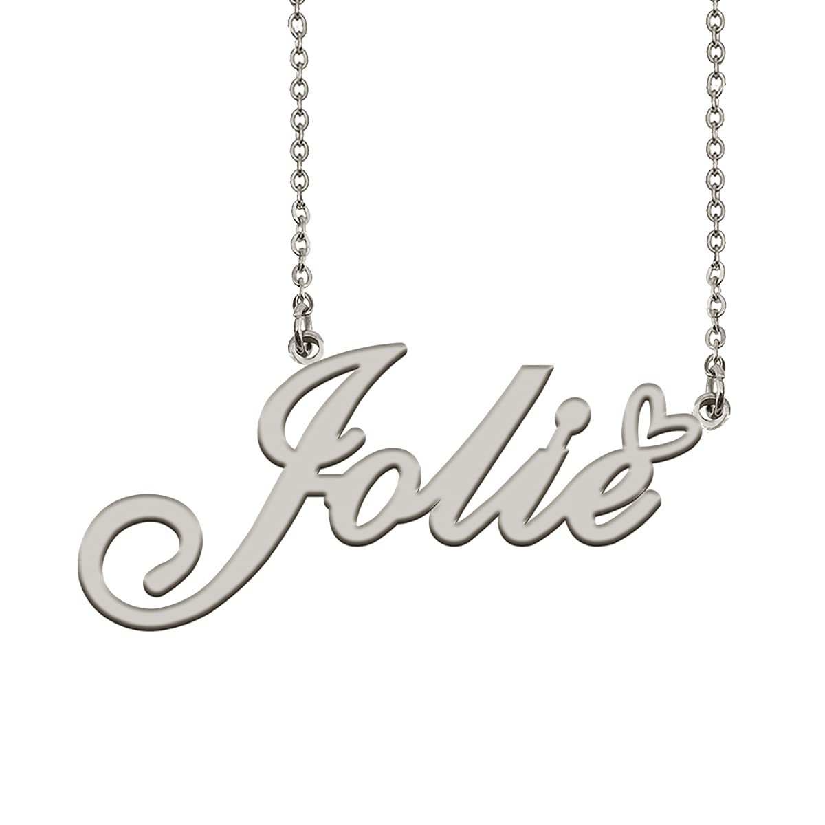 HUAN XUN Initial Name Necklaces Silver for Women Jolie Necklace Heart Pendant Jewelry for Christmas