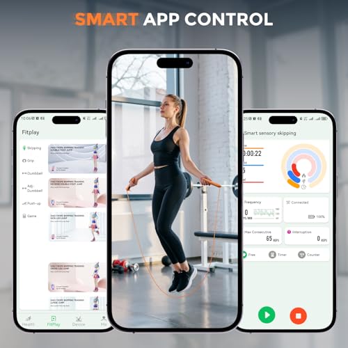 LVPIMAN Smart Jump Rope, Wireless Jumping Rope, Supports Game App Interaction, Suitable for Home and Gym exercise, Fitness...