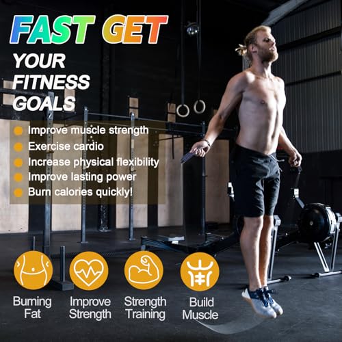 Emazerom Jump Rope for Women Men Kids, Adjustable Skipping Rope with Ball Bearings, Professional Jumping Rope with Foam Ha...